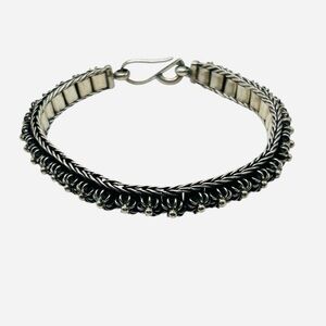 Vintage Bali Sterling Woven Floral Bracelet